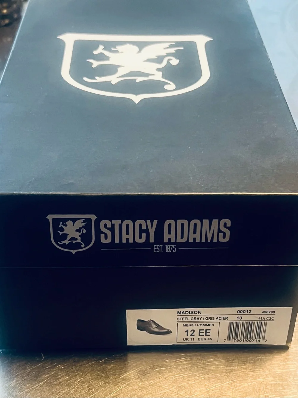 Stacy Adams Madison Cap-Toe Oxford Dress shoes Gray 12 EE wide